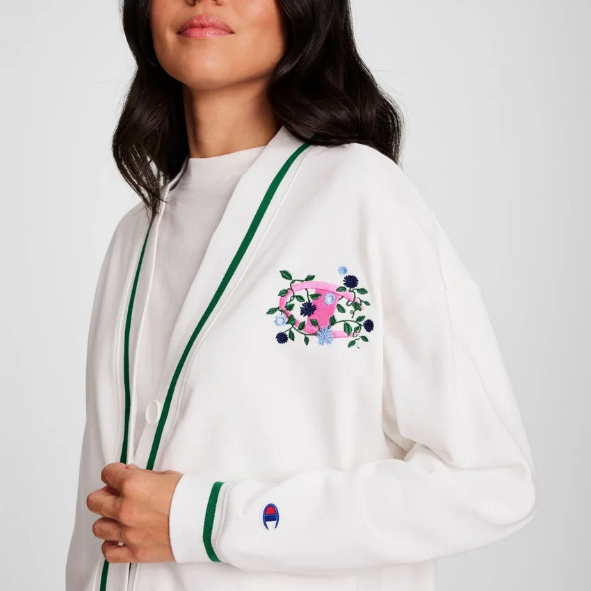 Country Club Cardigan, besticktes florales „C“-Logo