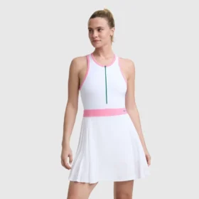Match Point Tennis-Kleid, gesticktes Script Logo