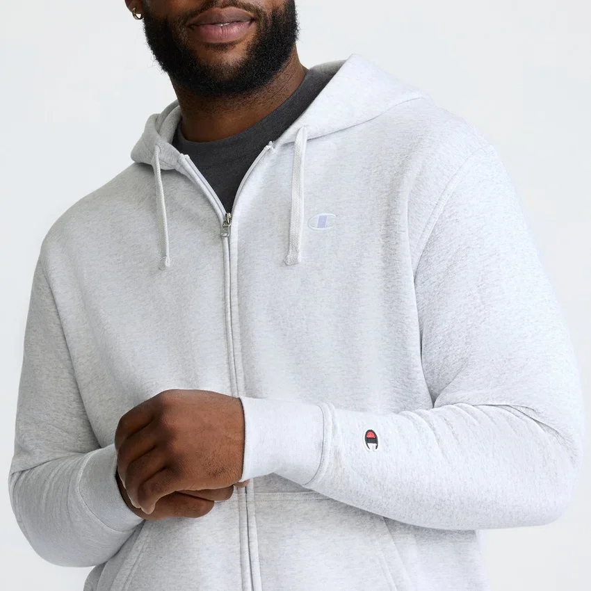 Powerblend-Hoodie mit durchgehendem Reißverschluss, C Logo – Big & Tall