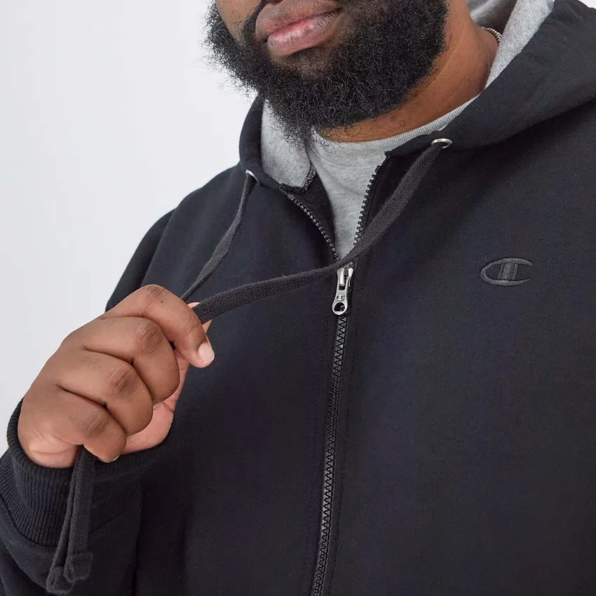 Powerblend-Hoodie mit durchgehendem Reißverschluss, C Logo – Big & Tall