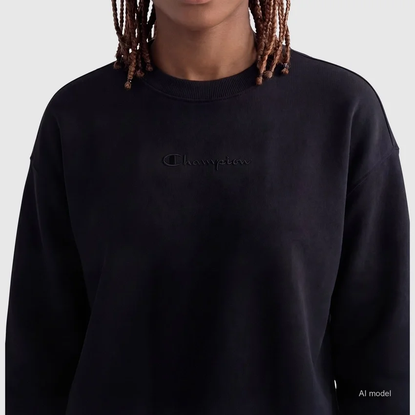 Powerblend-Sweatshirt mit Rundhalsausschnitt, gesticktem Script Logo