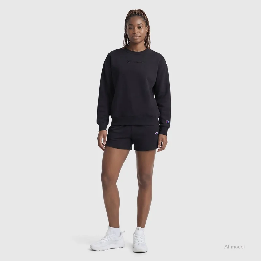 Powerblend-Sweatshirt mit Rundhalsausschnitt, gesticktem Script Logo