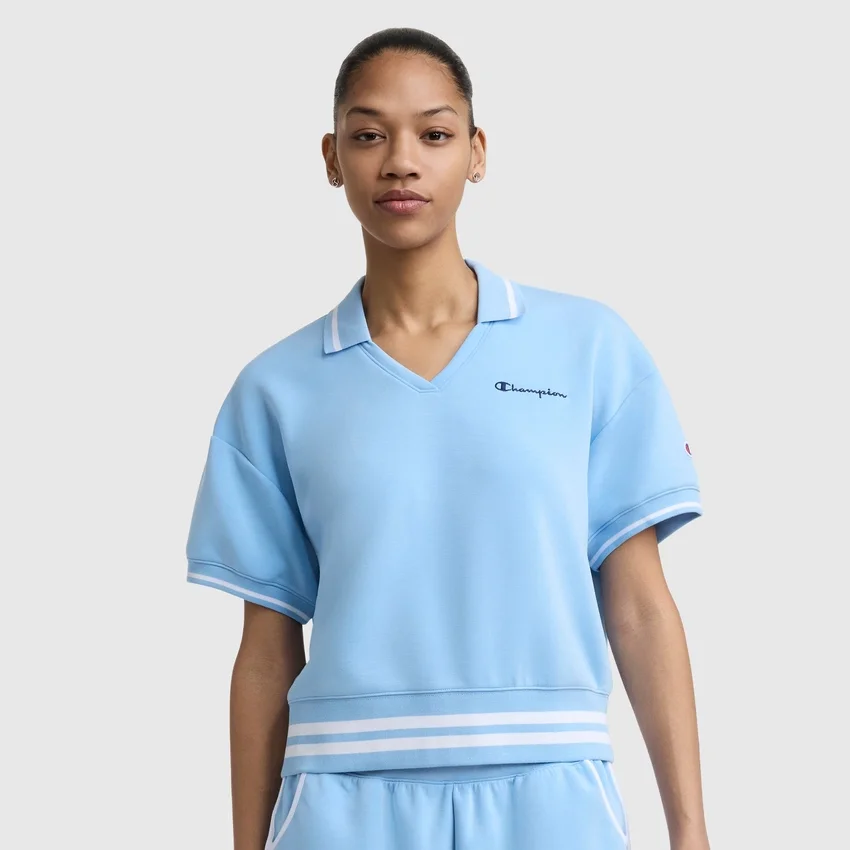 Tennis Court Poloshirts, gesticktes Script Logo